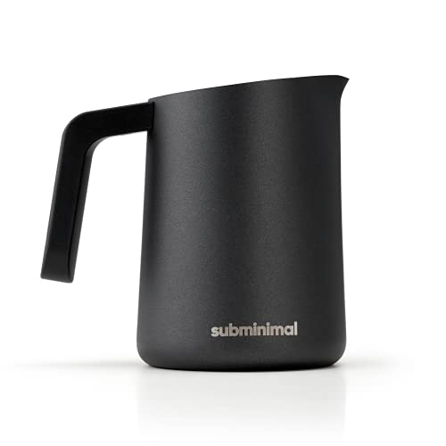 Subminimal FlowTip Jug Stovetop Milk Warmer Pot Milk Frothing Jug for BaristaStyle Coffee Black