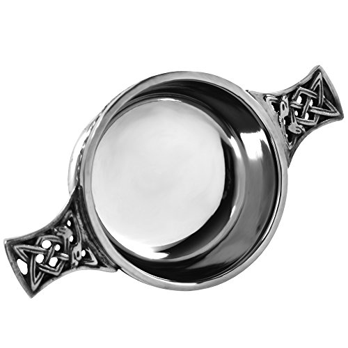 English Pewter Company Celtic Pewter Scottish Quaich Whisky Tasting Bowl Loving Cup Small PQ501