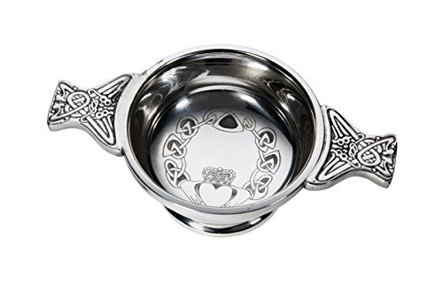 Wentworth Pewter  Small Claddagh Pewter Quaich Whisky Tasting Bowl Loving Cup Burns Night