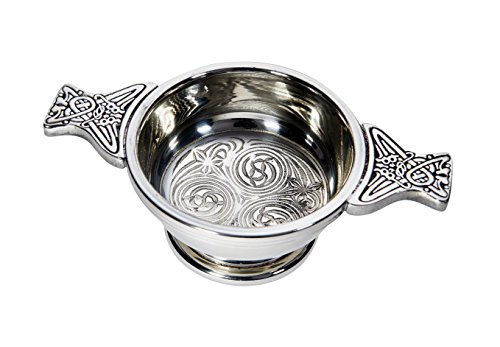 Wentworth Pewter  Small Kells Celtic Pewter Quaich Whisky Tasting Bowl Loving Cup Burns Night