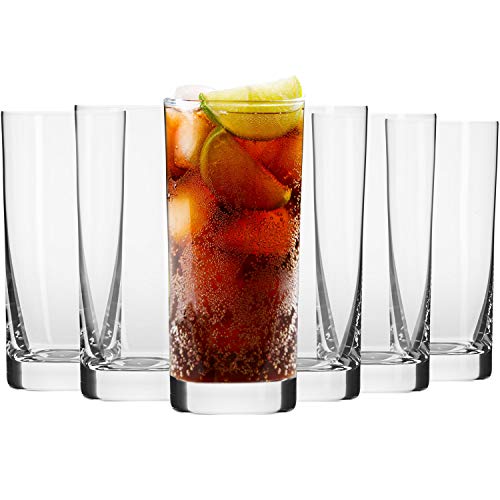 KROSNO Tall Water Juice Drinking Highball Glasses  Set of 6  118 oz  Blended Collection  Perfect for Home Restaurants and Parties  Dishwasher Safe