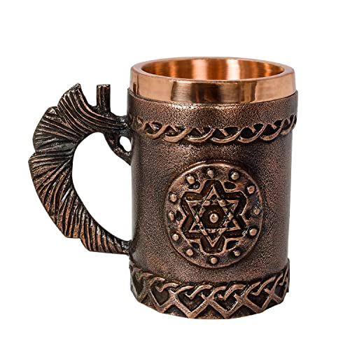 Copper Viking Beer Mug  Medieval Style Skull Dragon Coffee Mug Tea Cup  Beer Stein Tankard  Halloween Bar Drinkware Gift By Odger (Dragon)