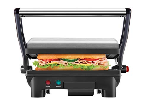 Chefman Electric Panini Press Grill and Gourmet Sandwich Maker w NonStick Coated Plates Opens 180 Degrees to Fit Any Type or Size Food Dishwasher Safe Removable Drip Tray Stainless SteelBlack