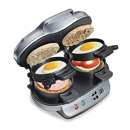 Hamilton Beach Dual Breakfast Sandwich Maker with Timer Silver (25490A)