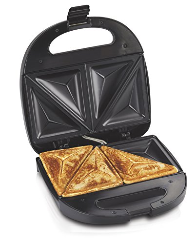 Hamilton Beach Electric Sandwich Maker Toaster with Nonstick Plates Makes Omelets and Grilled Cheese 4 Inch Easy to Store Black (25430)