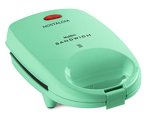 Nostalgia MSAND5MG MyMini Personal Sandwich Maker Pizza Pockets Quesadillas Breakfast Paninis Mini Mint Green