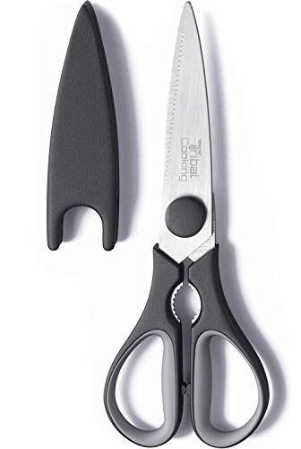 Tribal Cooking Kitchen Scissors  88Inch Professional Kitchen Shears  Heavy Duty Stainless Steel Dishwasher Safe  Micro Serrated Edge Cuts Food Meat Poultry  Sharp Utility Scissors