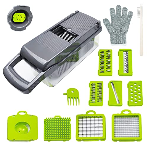 TGOGO Pro Vegetable Chopper10in1 Mandoline SlicerOnion Chopper Slicer DicerEgg Separator SlicerVegetable Chopper Cutter SlicerPro Food Chopper Cutter Dicer Slicer with Container for Kitchen