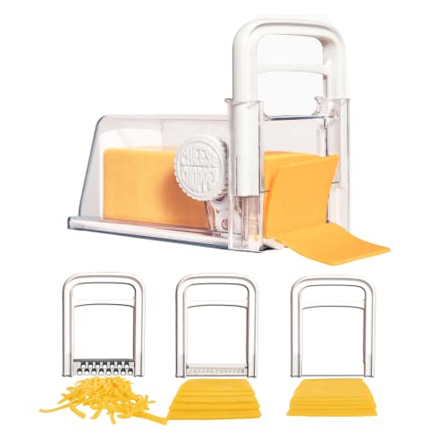 Cheese Chopper 4in1  Cheese Grater with Handle Wire and Blade Attachments  Instant Fridge Storage  up to 2lb Blocks