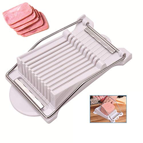 LIFULANDIAN Cuts 9 Slices，Spam Slicer Luncheon Meat Slicer Stainless Steel Wires Durable Egg Fruit Slicer Soft Food Cheese Sushi