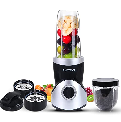 Amateys Personal Blender for Shakes and SmoothiesProfessional Kitchen Blender with Blending  Grinding Blades Portable Coffee Grinder with 2410 OZ Travel Bottles Adjustable Speeds Juice Blender