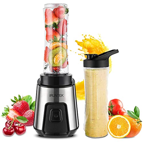 iRUNTEK Personal Blender for Shakes and Smoothies250W blender for Smoothies 20Ounce Small Countertop Blender for Juice Jam Milkshake with Stainless Steel Base  BPA Free Tritan Cup