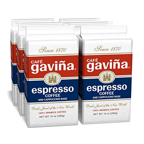 Cafe Gavina Espresso Roast Fine Ground Coffee (6 x 10 Ounce Bricks)