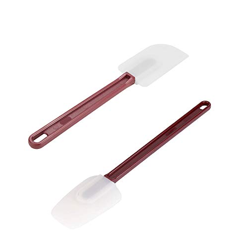High Heat Resistant Silicone Scraper Spoon Commercial Spatula for Cooking Rubber Spatula Set of 2 (165)