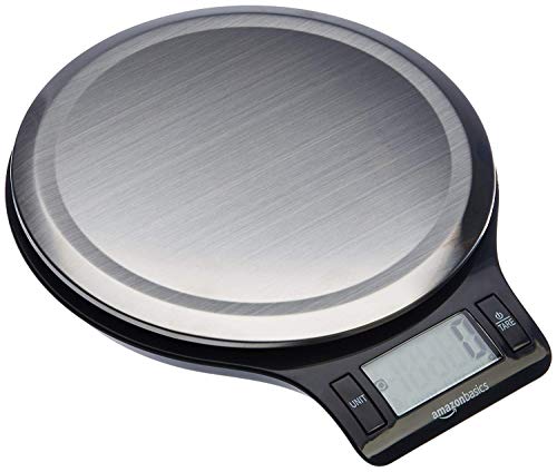 Amazon Basics Stainless Steel Digital Kitchen Scale with LCD Display Batteries Included