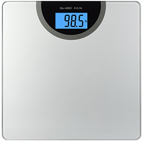 BalanceFrom Digital Body Weight Bathroom Scale with StepOn Technology and Backlight Display 400 Pounds Regular Silver