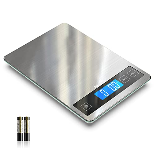 Nicewell Food Scale 22lb Digital Kitchen Scale Weight Grams and oz for Cooking Baking 1g01oz Precise Graduation Stainless Steel and Tempered Glass