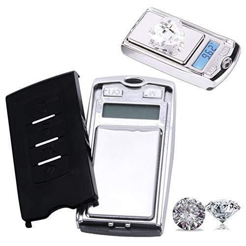 100g001g Precision Mini Portable Gram Scale with Ring Keychain，MultiFunction Car Key Shape Electronic Scale for Jewelry，Medicine Herb Food