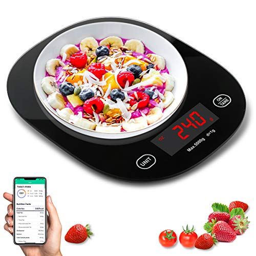 Berytta Smart Nutrition Food Scale Bluetooth Digital Kitchen Scale for Baking and Cooking Nutritional Calculator with Smartphone APP Calorie Counting Diary Nourish Tracker Weight Loss