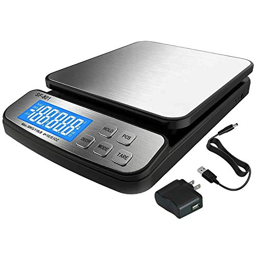 Eosphorus 110 LB (50 KG) Precision Digital Scale Postal Shipping Scale Stainless Steel Platform ACDC Adapter with Counting Function for UPS USPS