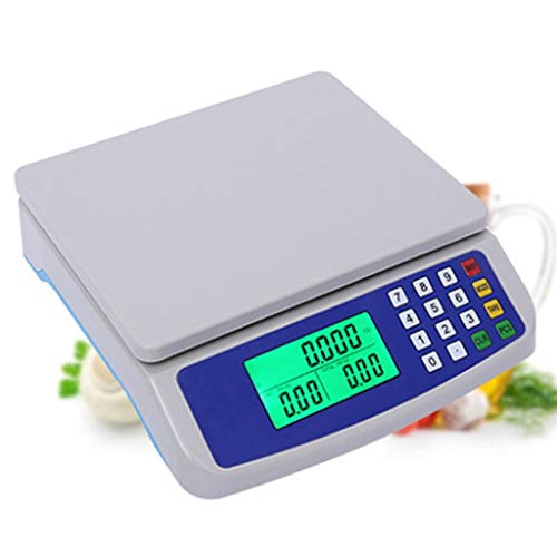 LHHL Digital Electronic Scale ABS Plastic Counting Scale LED High Definition Display For Shop Kitchen Restaurant Food Meat Supermarket Farmer (Color  White Size  30kg1g)