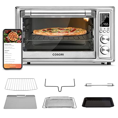 COSORI Smart 12in1 Air Fryer Toaster Oven Combo Convection Rotisserie  Dehydrator for Chicken Pizza and Cookies RecipeAccessories Included 30L Silver  A Certified for Humans Device