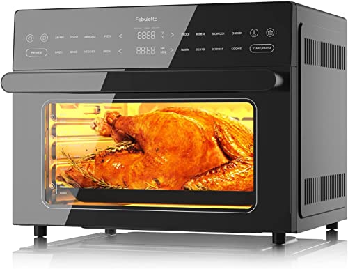 Fabuletta Air Fryer Toaster Oven Combo  32 QT Large Countertop Convection Toaster Oven18in1 Digital Airfryer with Dehydrate Smokeless Fast Cooking Oven Fit 13 Pizza 13 Lbs Chicken5 Accessories