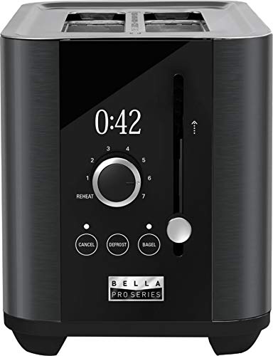Bella Pro Series  2Slice Digital Touchscreen Toaster  Black Stainless Steel 90122
