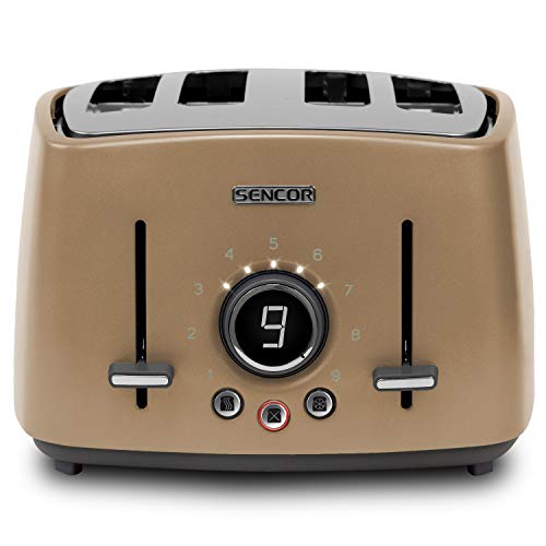Sencor STS6077CH Premium Metallic 4slot High Lift Toaster with Digital Button and Toaster Rack Champagne