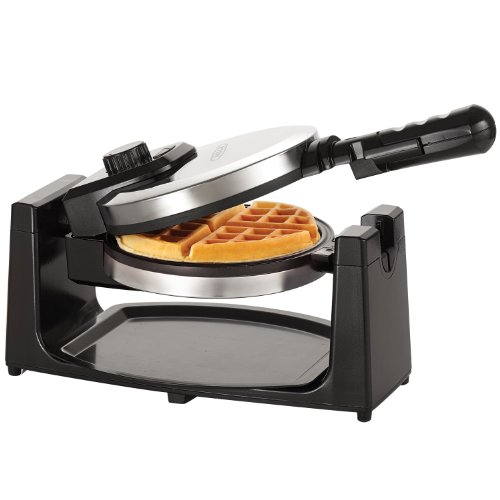 BELLA Classic Rotating NonStick Belgian Waffle Maker Perfect 1 Thick Waffles PFOA Free Non Stick Coating  Removeable Drip Tray for Easy Clean Up Browning Control Stainless Steel