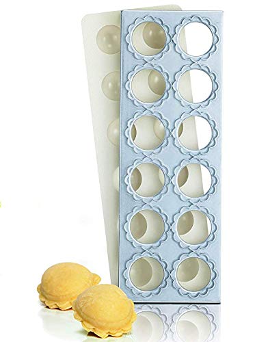 OCreme Ravioli Maker for 12 Circles Each 178 Inch (Including Edges) with NonStickCoated Metal Cutting Tray