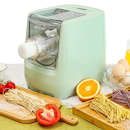 Newhai Electric Pasta Maker Noodle Machine Automatic Pasta Machine with 12 Noodle Shapes to Choose for Home Kitchen Use (Green)