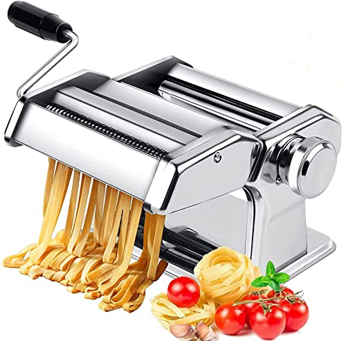 Pasta Maker Machine 150 Roller Pasta Maker 7 Adjustable Thickness Settings 2in1 Noodles Maker with Rollers and Cutter Perfect for SpaghettiFettuccini Lasagna or Dumpling Skins