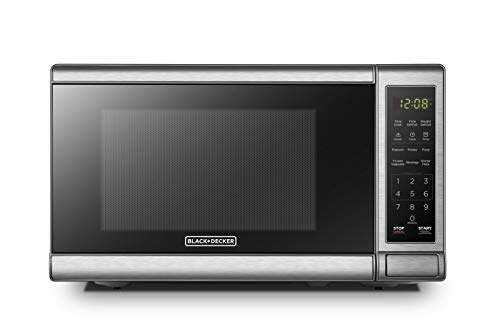 BLACKDECKER EM720CB7 Digital Microwave Oven with Turntable PushButton Door Child Safety Lock 700W Stainless Steel 07 Cuft