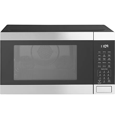 GE 3in1 Countertop Microwave Oven  Complete With Air Fryer Broiler  Convection Mode  10 Cubic Feet Capacity 1050 Watts  Kitchen Essentials for the Countertop or Dorm Room  Stainless Steel