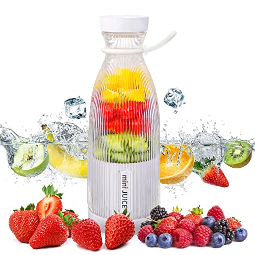 Portable BlenderPersonal Size Blender for Shakes and Smoothies 8 Blades Travel Blender for Fruit Veggie Protein 300ml BPA Free Mini Blender USB Rechargeable Blender Cup for Sports Gym