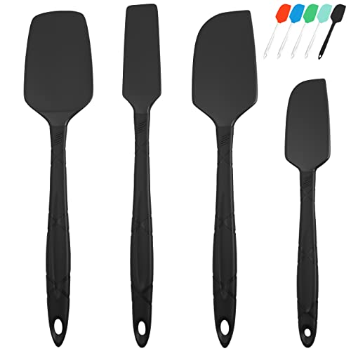 M KITCHEN WORLD Silicone Spatula for Cooking 4 Pieces  Rubber Spatulas Heat Resistant Baking Spatula Scraper Spatula Set for Nonstick Cookware Dishwasher Safe Kitchen Utensils for Mixing  Black