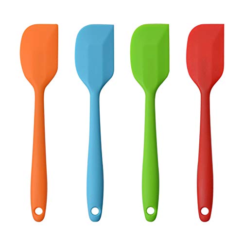Silicone Spatulas 11 inch Rubber Spatula Heat Resistant Seamless One Piece Design NonStick Flexible Scrapers Baking Mixing Tool (4 Piece)