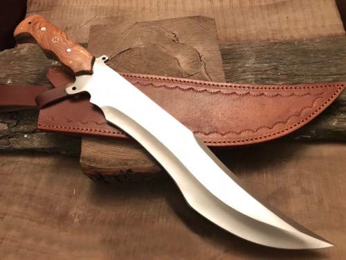 D 2 Steel Custom Handmade 18 Olive Wood Handle Bowie Knife
