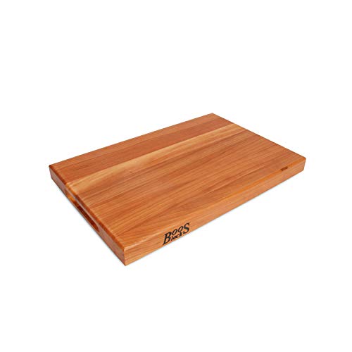 John Boos Block CHYR01 Cherry Wood Edge Grain Reversible Cutting Board 18 Inches x 12 Inches x 15 Inches