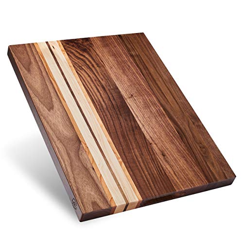 Sonder Los Angeles Large WalnutCherryMaple Wood Cutting Board Sorting Compartment Reversible 17x13x11 in (Gift Box Included)