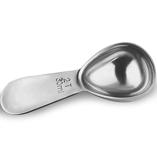 Coffee Scoop 188 Stainless Steel Coffee Measuring Spoon 2 Tablespoon Coffee Scoop Short Handle Measuring Spoon for Ground Coffee Tea Sugar Flour 2 Tbsp Coffee Scoop Exact Measuring Spoon (30ml)