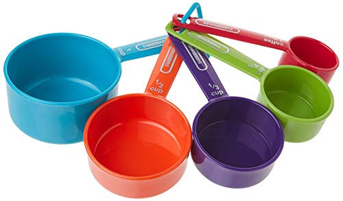 Farberware Professional Plastic Measuring Cups with Coffee Spoon Set of 5 Colors may vary