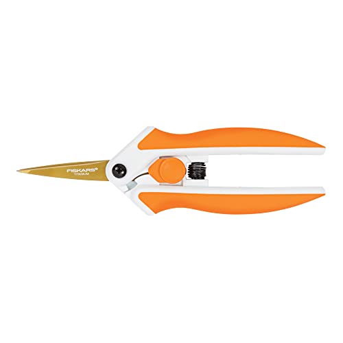 Fiskars 1905201001 Titanium MicroTip Easy Action Scissors 6 Inch Orange