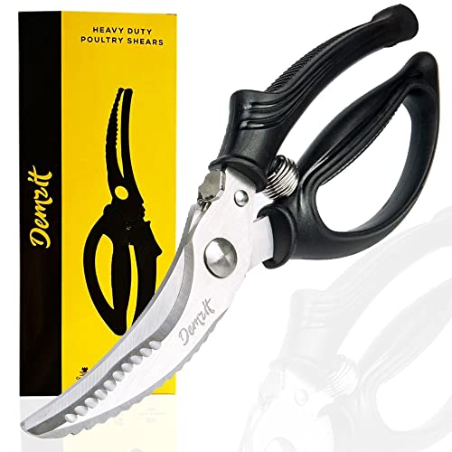 Heavy Duty Poultry ShearsKitchen scissors Rust proof Non slip handle safety Lock  Spring Loaded Cutting Chicken  Chopping Vegetables