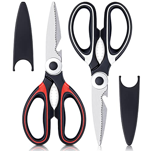 BEATURE Heavy Duty Kitchen Shears Stainless Steel Kitchen Scissors Ultra Sharp Multifunctional Cooking Scissors for Chicken Fish Meat Vegetables and Walnuts Premium and Practical Tools 2 Packs