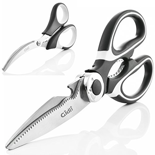 Kitchen Shears by Gidli  Lifetime Replacement Warranty Includes Seafood Scissors As a Bonus  Heavy Duty Stainless Steel Multipurpose Ultra Sharp Utility Scissors