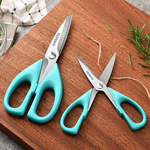 McHome MHS11 Kitchen Scissors 2Pack Heavy Duty Kitchen Shears Stainless Steel Meat Cutting Scissors Sharp Cooking Scissors for Chicken Seafood Poultry Herbs Turquoise(87 68 INCH)