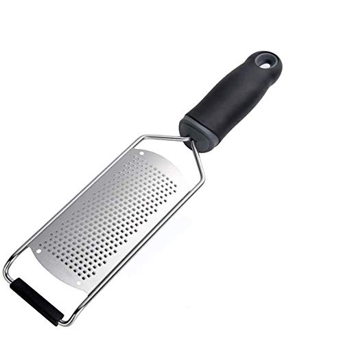 RMJV Cheese Grater Shredder Stainless Steel Lemon Zester Grater Parmesan Cheese Grater with Handle  Fine Blade Stainless Steel Comfortable Black Handle Great for Nuts Hard Fruits and Cheese
