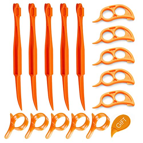 Orange Citrus Peelers Cosmer Set of 15 Plastic Easy Slicer Cutter Peeler Remover Opener Kitchen Accessories Knife Cooking Tool Kitchen Gadget